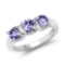 1.05 Carat Genuine Tanzanite .925 Sterling Silver Ring