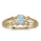 Certified 14k Yellow Gold Oval Aquamarine Ring 0.14 CTW