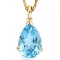 6 CARAT TW (1 PCS) BLUE TOPAZ 10K SOLID YELLOW GOLD PENDANT