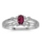 Certified 10k White Gold Oval Rhodolite Garnet Ring 0.23 CTW