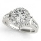 CERTIFIED PLATINUM 1.54 CT G-H/VS-SI1 DIAMOND HALO ENGAGEMENT RING