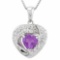 2/3 CARAT AMETHYST & DIAMOND 925 STERLING SILVER PENDANT