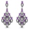 6.00 Carat Genuine Amethyst and Black Spinel .925 Sterling Silver Earrings