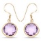 14K Yellow Gold Plated 11.86 Carat Genuine Amethyst .925 Sterling Silver Earrings