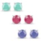 3.36 Carat Emerald, Glass Filled Ruby and Glass Filled Sapphire .925 Sterling Silver Earrings