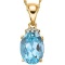 1 3/5 CARAT BABY SWISS BLUE TOPAZ & DIAMOND 10KT SOLID GOLD PENDANT