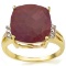 9.05 CARAT TW (7 PCS) GENUINE RUBY & GENUINE DIAMOND 10K SOLID YELLOW GOLD RING