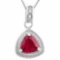 1 1/2 CARAT CREATED RUBY & DIAMOND 925 STERLING SILVER PENDANT