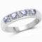 0.68 Carat Genuine Tanzanite .925 Sterling Silver Ring