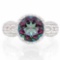 2 4/5 CARAT MYSTIC GEMSTONE & GENUINE DIAMONDS 925 STERLING SILVER RING