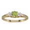 Certified 14k Yellow Gold Round Peridot And Diamond Ring 0.25 CTW