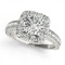 CERTIFIED PLATINUM 1.43 CT G-H/VS-SI1 DIAMOND HALO ENGAGEMENT RING