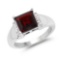 2.90 Carat Genuine Garnet and White Topaz .925 Sterling Silver Ring