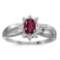 Certified 10k White Gold Oval Rhodolite Garnet And Diamond Ring 0.5 CTW