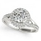 CERTIFIED PLATINUM 0.97 CT G-H/VS-SI1 DIAMOND HALO ENGAGEMENT RING