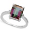 3 CARAT MYSTIC GEMSTONE & DIAMOND 925 STERLING SILVER RING