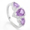 1 3/4 CARAT AMETHYST & DIAMOND 925 STERLING SILVER RING