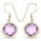 14K Yellow Gold Plated 11.86 Carat Genuine Amethyst .925 Sterling Silver Earrings