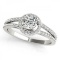 CERTIFIED PLATINUM .95 CT G-H/VS-SI1 DIAMOND HALO ENGAGEMENT RING