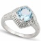 1.772 CARAT TW BLUE TOPAZ & GENUINE DIAMOND PLATINUM OVER 0.925 STERLING SILVER RING