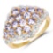 14K Yellow Gold Plated 1.60 Carat Genuine Tanzanite .925 Sterling Silver Ring