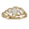 Certified 10k Yellow Gold Oval Opal And Diamond Ring 0.09 CTW