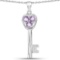 1.00 Carat Genuine Amethyst and White Diamond .925 Sterling Silver Pendant