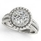 CERTIFIED PLATINUM 1.04 CT G-H/VS-SI1 DIAMOND HALO ENGAGEMENT RING