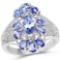 2.07 Carat Genuine Tanzanite .925 Sterling Silver Ring