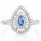 1/3 CARAT CREATED BLUE SAPPHIRE & 5 1/3 CARAT (53 PCS) FLAWLESS CREATED DIAMOND 925 STERLING SILVER