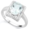 2 1/4 CARAT AQUAMARINE & DIAMOND 925 STERLING SILVER RING