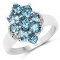 2.16 Carat Genuine London Blue Topaz .925 Sterling Silver Ring