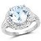 4.00 Carat Genuine Blue Topaz .925 Sterling Silver Ring