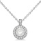 Diamond Halo Pendant Necklace Round Solitaire 14k White Gold (1.00ct)