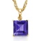 0.5 CARAT TW (1 PCS) LAB TANZANITE 10K SOLID YELLOW GOLD PENDANT