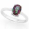 1 CARAT MYSTIC GEMSTONE & DIAMOND 925 STERLING SILVER RING