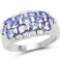 2.21 Carat Genuine Tanzanite .925 Sterling Silver Ring