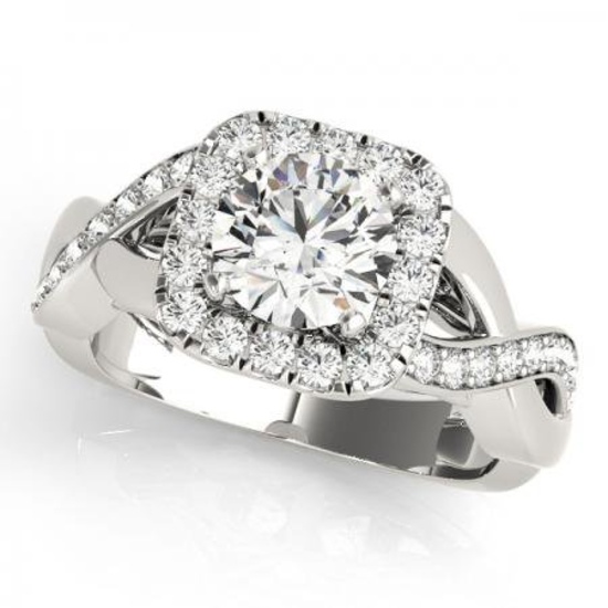 CERTIFIED PLATINUM 1.34 CT G-H/VS-SI1 DIAMOND HALO ENGAGEMENT RING