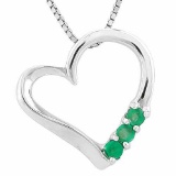 1/3 CARAT EMERALD 925 STERLING SILVER PENDANT