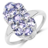 1.93 Carat Genuine Tanzanite .925 Sterling Silver Ring