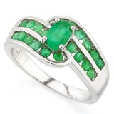 GENUINE EMERALD 925 STERLING SILVER RING