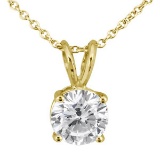 1.00ct. Round Diamond Solitaire Pendant in 18k Yellow Gold (H, VS2)