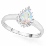 2/3 CARAT MERCURY MYSTIC TOPAZ & DIAMOND 925 STERLING SILVER RING