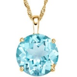 0.5 CARAT TW (1 PCS) BLUE TOPAZ 10K SOLID YELLOW GOLD PENDANT