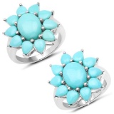 5.20 Carat Genuine Turquoise .925 Sterling Silver Ring