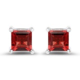 2.64 Carat Genuine Garnet .925 Sterling Silver Earrings