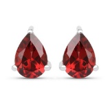 1.68 Carat Genuine Garnet .925 Sterling Silver Earrings