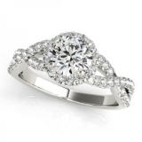 CERTIFIED PLATINUM 1.27 CT G-H/VS-SI1 DIAMOND HALO ENGAGEMENT RING