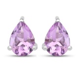 1.25 Carat Genuine Amethyst .925 Sterling Silver Earrings