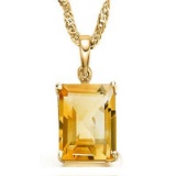 0.55 CARAT TW (2 PCS) CITRINE 10K SOLID YELLOW GOLD PENDANT